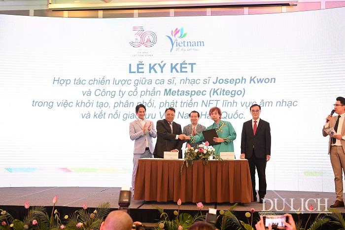 Lễ ký kết hợp tác giữa ca sĩ, nhạc sĩ Joseph Kwon và Công ty cổ phần Metaspec (Kitego) trong việc khởi tạo, phân phối phát triển NFT lĩnh vực âm nhạc và kết nối giao lưu Việt Nam – Hàn Quốc